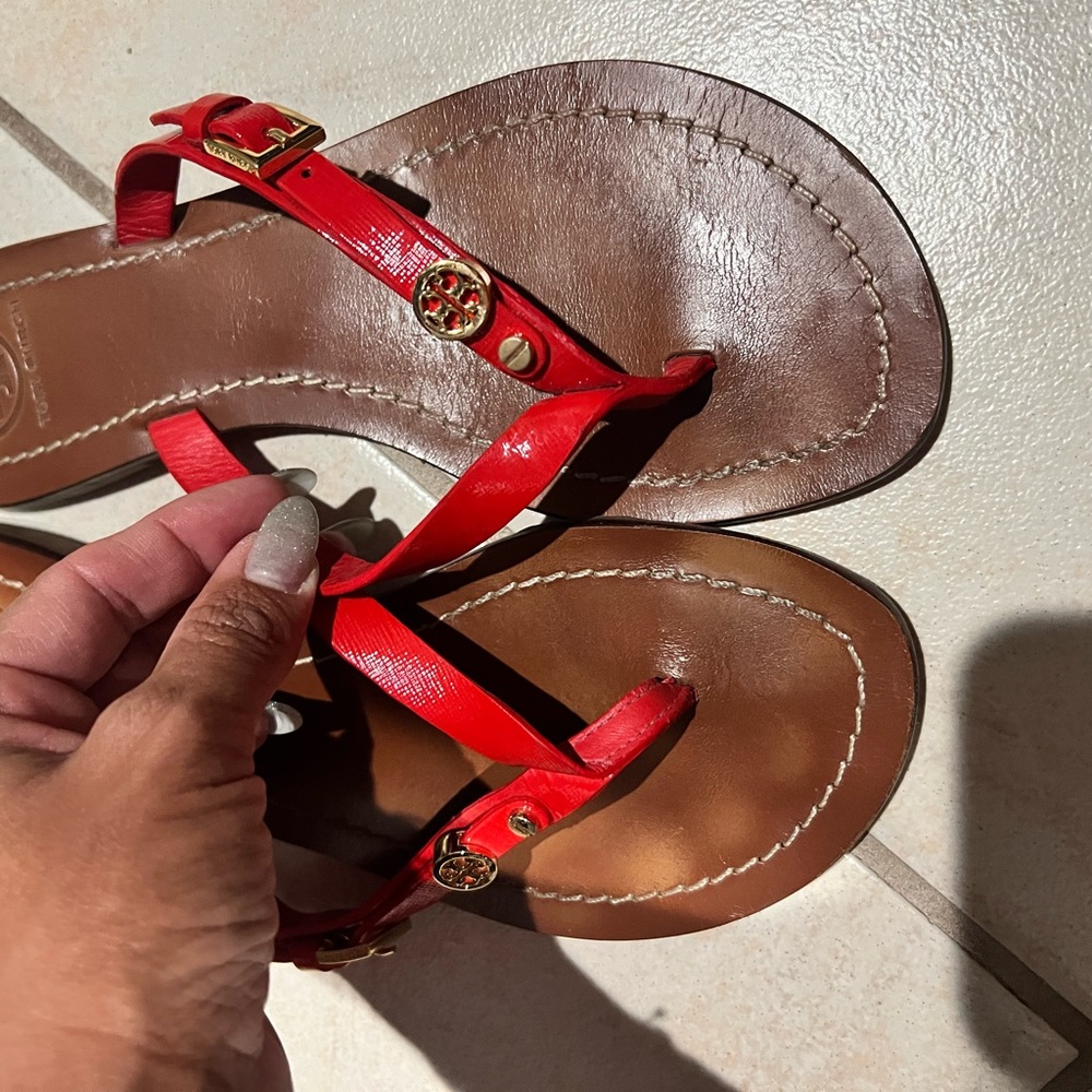 Tory Burch Red and Brown Sandals
